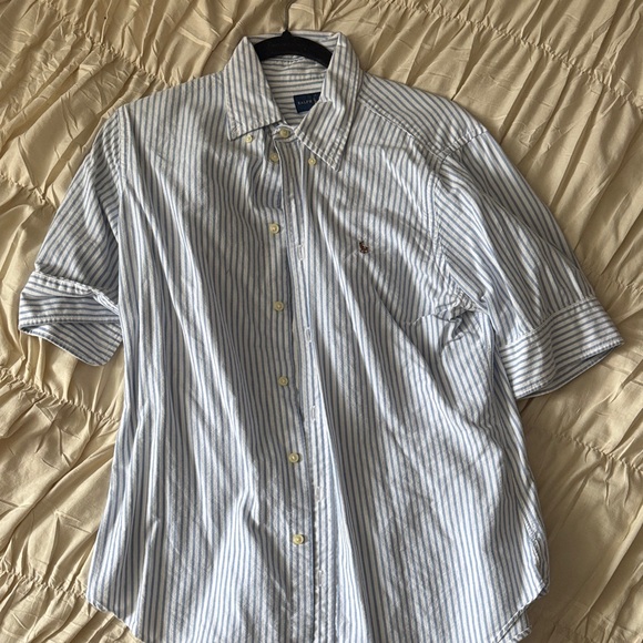 Polo Ralph Lauren Men's Blue and White Striped Shirt - Picture 1 of 1